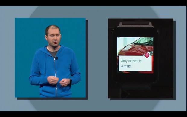 Die Präsentation von Android Wear während der Google I/O. (Screenshot: Golem.de)